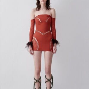 POSTER GIRL Red Strapless Bodycon Dress